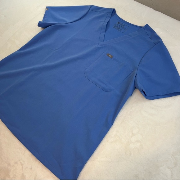FIGS Tech Catarina One-Pocket Scrub Top Ceil Blue FW1000 Women's Size XL - Picture 3 of 11